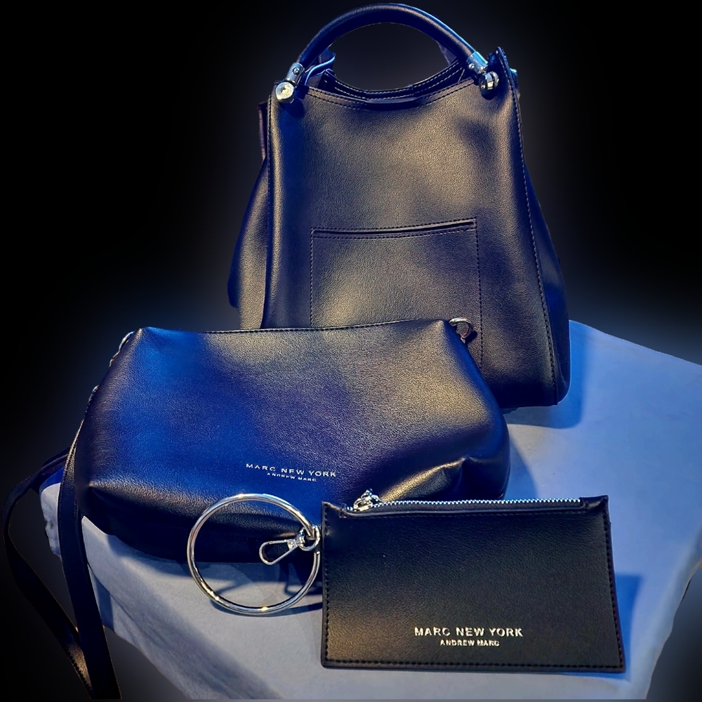 Marc New York Black Handbag Set